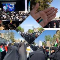  حضور همیشه در صحنه طلاب و کارمندان مدیریت استان قم در راهپیمایی قدس